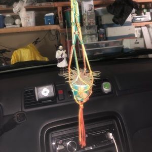 Mini macrame plant holder